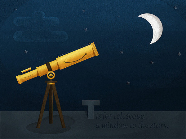DangerDom Toy Alphabet #telescope #space #wonder #illustration #mid #century #cute #kids