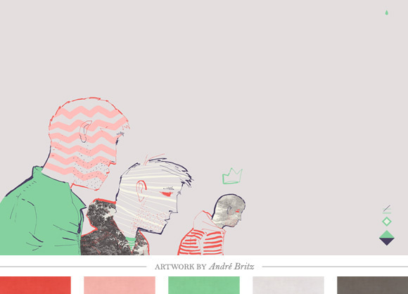 Color Inspiration Daily: 10. 16.Â 12 Home Creature Comforts daily inspiration, style, diy projects + freebies #pink #illustration #green