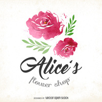 Watercolor flower shop logo http://bit.ly/29C4V8s