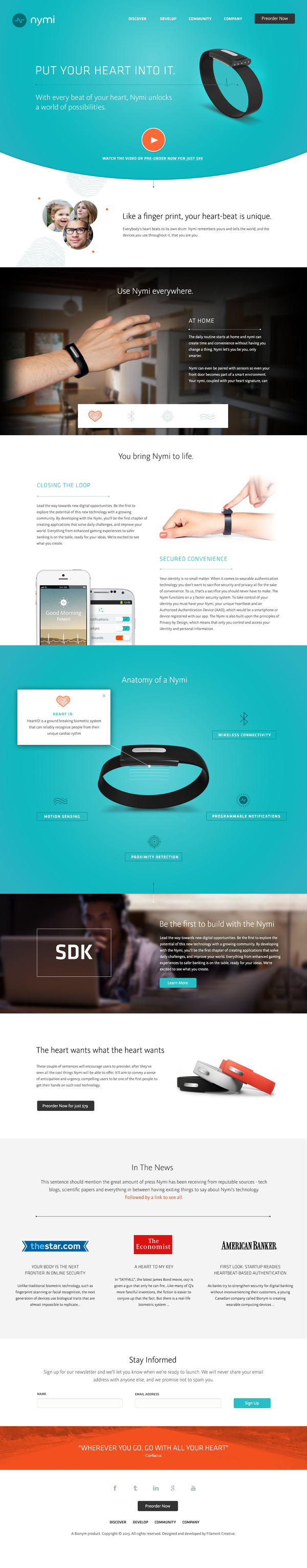 Nymi Band Website #branding #ux #ui #layout #web