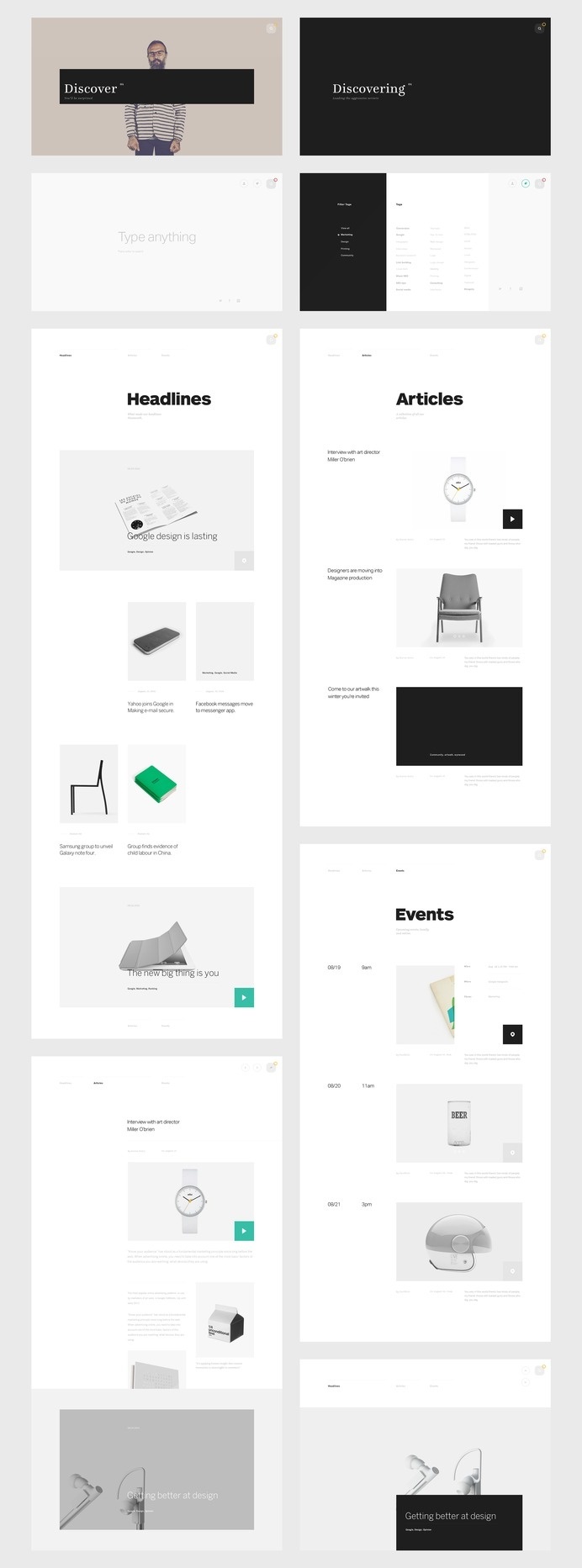 Blog design #ux #contemporary #ui #simple #grid #blog #minimal #layout #web
