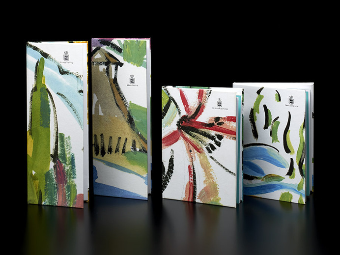 Illustrated menu covers designed by Pentagram for Spanish hotel, golf club and spa resort Marbella Club #xbf