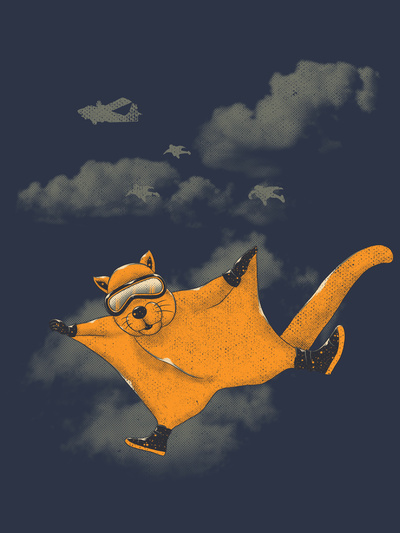 Wingsuit Flyer #design #graphic #illustration #animals #humor