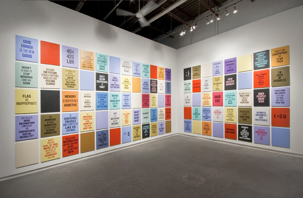 Installation view of Slogans For The 21st Century, 2012 #internet #slogans #future #the