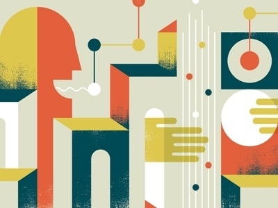 Dribbble - One Man Band by Doublenaut #color #wave #illustration #sound #man #hand