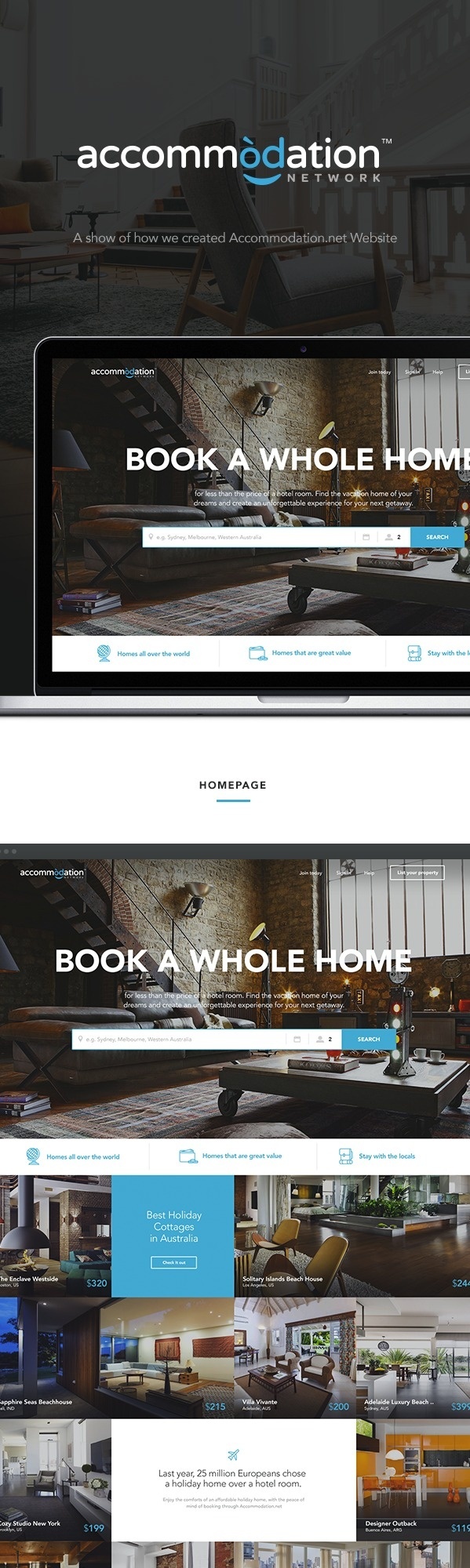 Accommodation.net Travel Booking Redesign on Behance #web