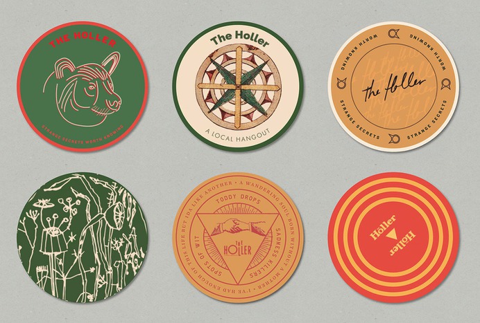 The Holler - Mindsparkle Mag Brand Bureau was tasked with developing the graphics, collateral, brand concept, and food & beverage strategy for this local hangout, The Holler. #logo #packaging #identity #branding #design #color #photography #graphic #design #gallery #blog #project #mindsparkle #mag #beautiful #portfolio #designer