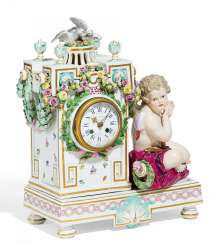 Clock with Cupid and doves. Meissen #Sets #Teasets #Porcelainsets #Antiqueplates #Plates #Wallplates #Figures #Porcelainfigurines #porcelain