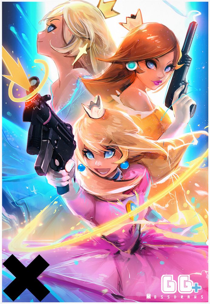 Peach Daisy and Rosalina by Ross Tran