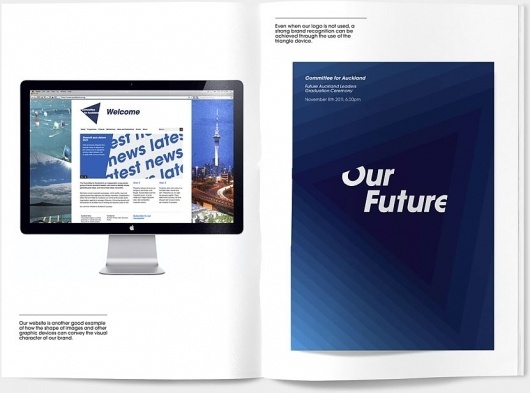 Committee for Auckland Brand Identity by Everything Design; a Branding & Graphic Design Company Auckland New Zealand. Everything Design. #branding #guide #guidelines #book #brand #identity #standards #style
