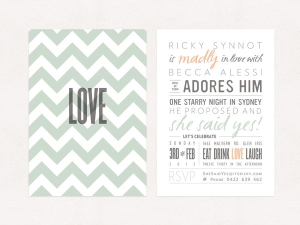 Our Engagement Party Invitations gallery #invitation #sage #design #eat #formal #peach #engagement #laugh #type #wedding #love #party
