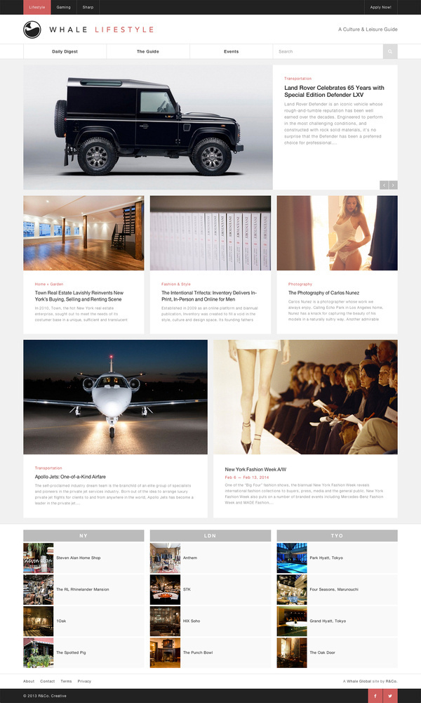 R&Co. Design Whale Lifestyle Website http://r-ny.com/ #grid #design #web #minimal