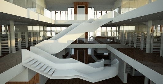 Town Library, Altrincham - Thomas Waddington #staircase #architecture #library