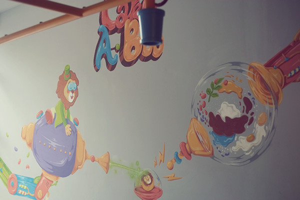 CAKE - A - BOO on Behance #mural #branding #graphic #cafe #cakeshop