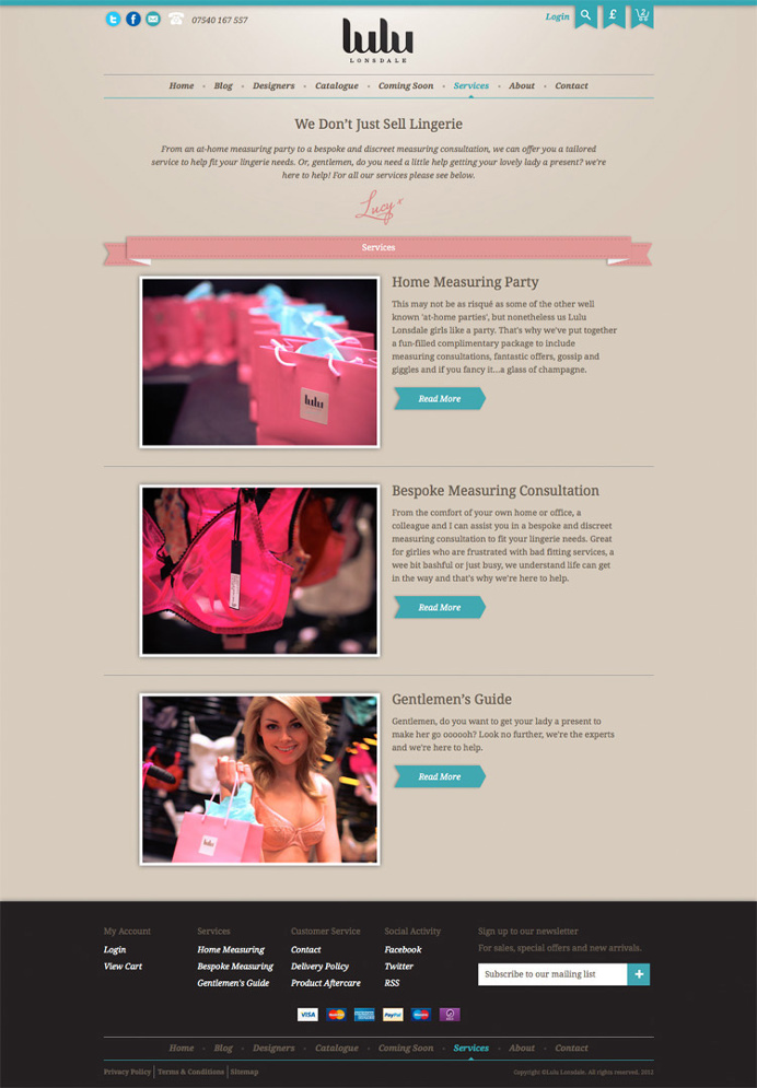 Lulu Lonsdale Branding and web design