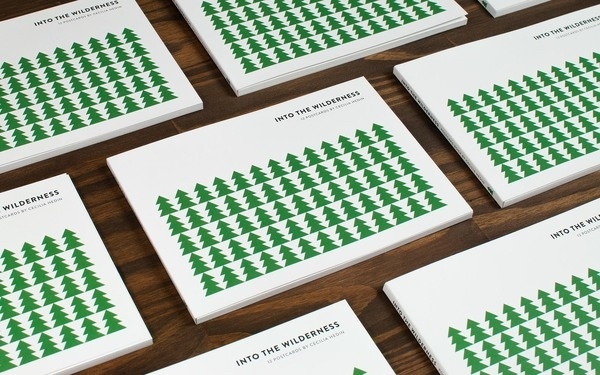 INTO THE WILDERNESS CECILIA HEDIN #stamp #pattern #tree #book #hot #deboss #stationery #postcard