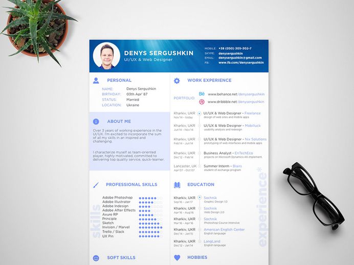 Free Modern Sketch Resume Template