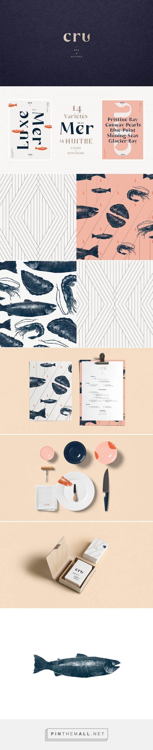 CRU Oyster Bar Restaurant Branding and Menu Design by Sid Lee