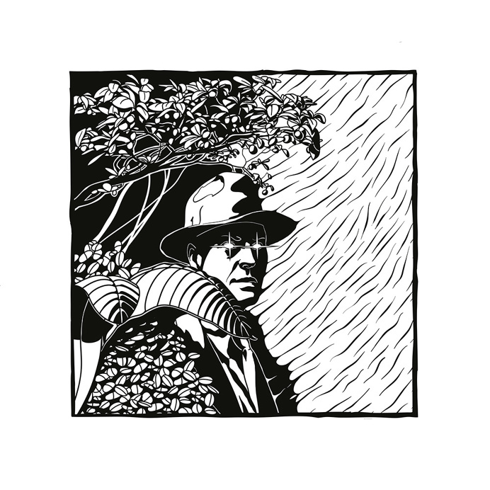 Savage man #drawing #illustration #ink #black #tropical #vector #illustrator