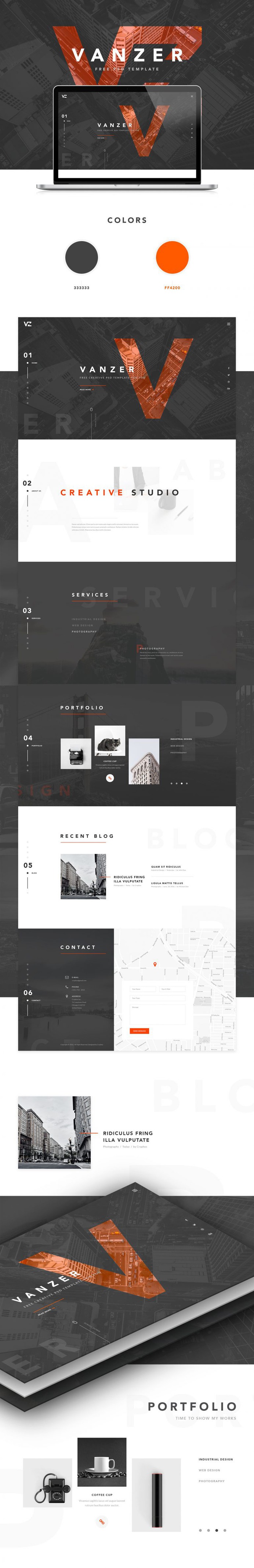Vanzer – FREE PSD Portfolio Website