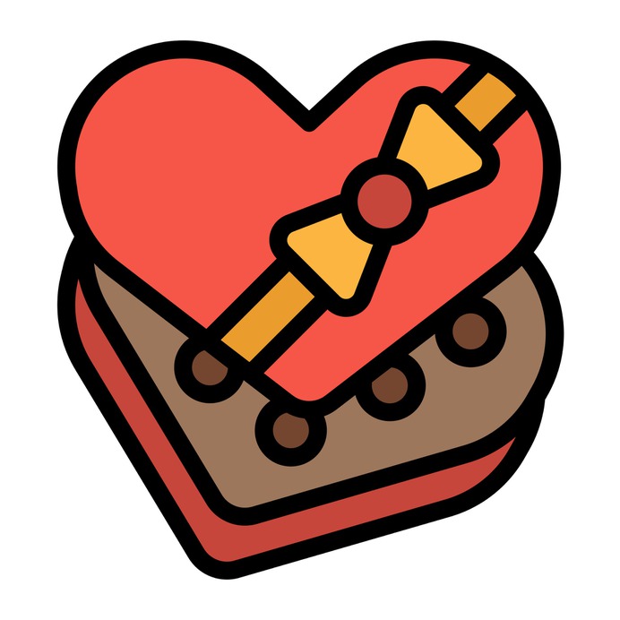 See more icon inspiration related to gift, bonbon, love, love and romance, chocolate box, valentines day, gift box, valentines, romantic, chocolate, bow, present, heart and food on Flaticon.