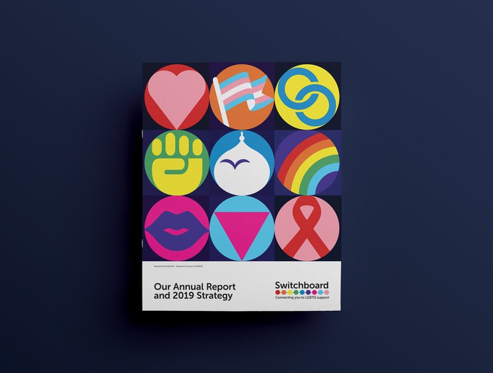 Annual report design for Switchboard - Brighton's LGBT support services