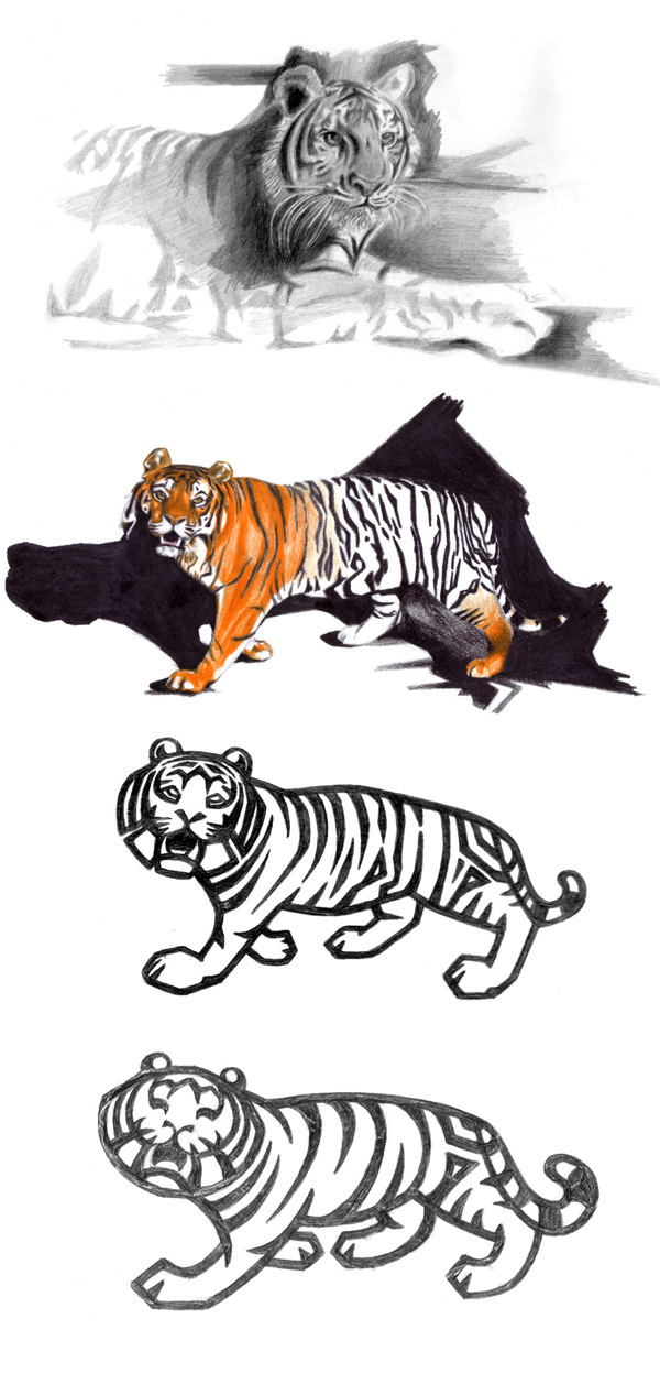 Pictograms ZOO on Behance #tiger #process