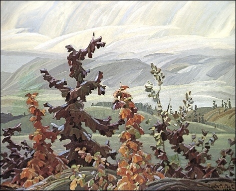 Franklin Carmichael Scrub Oaks and Maple #group #of #paining #autumn #seven