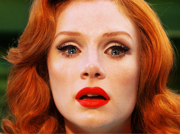 Photographs of the Immediate Future - but does it float #eyelashes #red #woman #head #bryce #tears #vintage #dallas #howard #lipstick #beauty