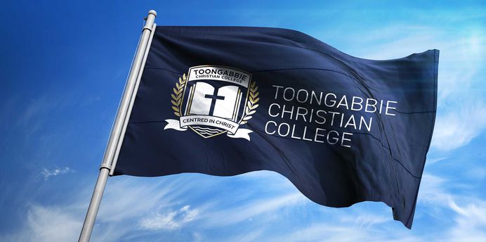 TOONGABBIE CHRISTIAN COLLEGE RE-BRANDING #branding #identity #school #college #inspiration #rebranding #handlebranding #graphicdesign #icon #shield #flag #christian #visualidentity #blue #gold #white