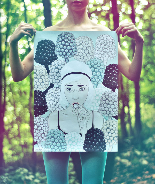 Poster for Don't Panic Poland on Behance #sticky #girls #berry #hat #poster