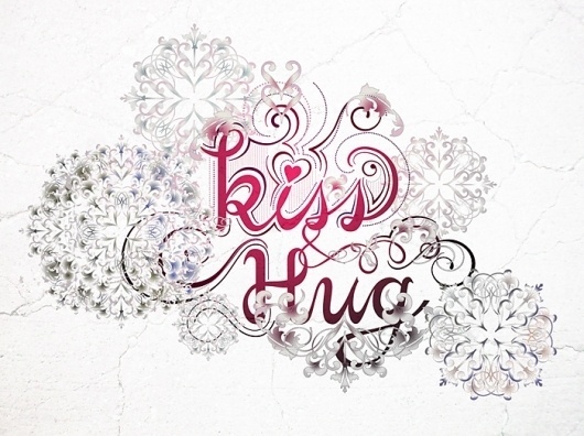 Hee K. Chun #hug #swash #typography #ornament #kiss