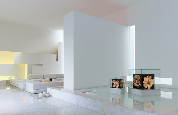 White living area in residence #interior #architecture #residence #futuristic