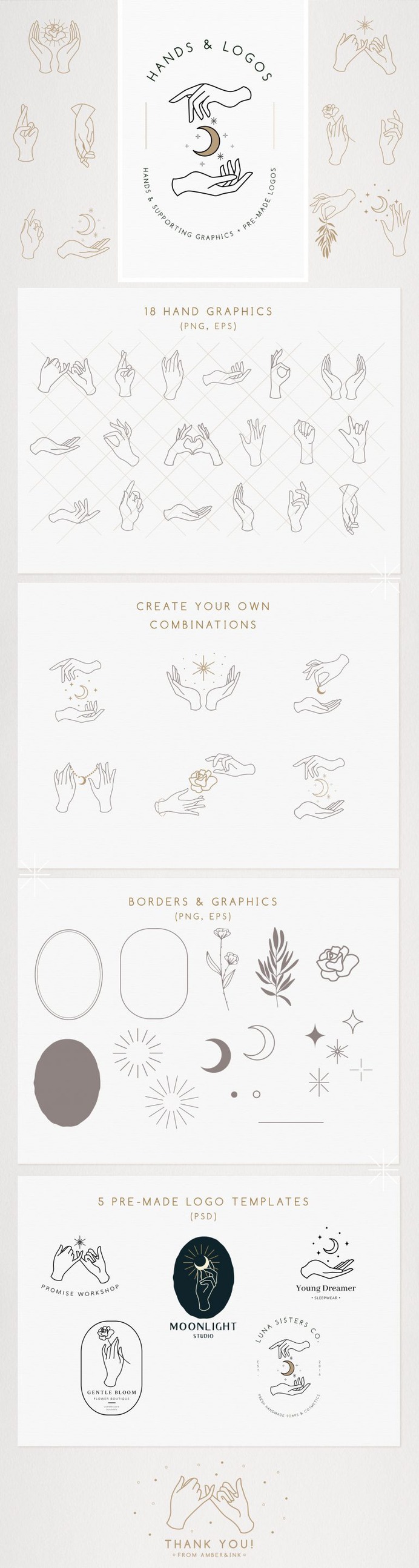 18 Hands & Logo Templates