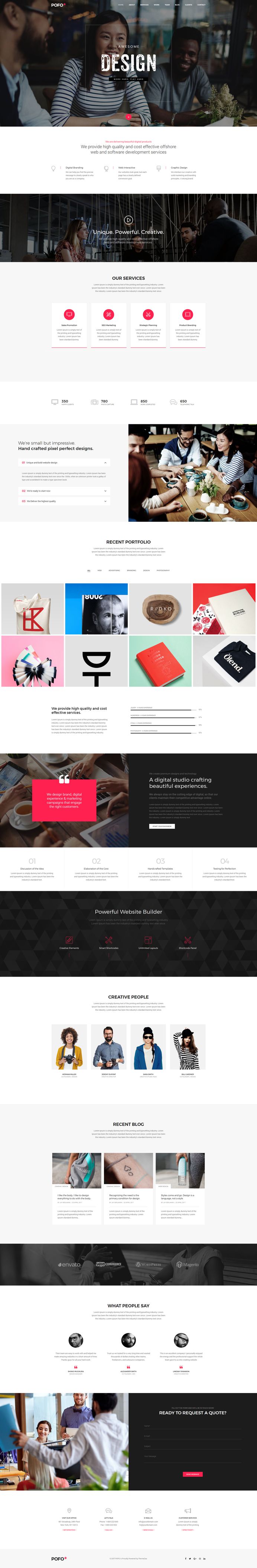 Pofo - #Creative #Portfolio and #Blog #WordPress Theme for #Onepage website by #ThemeZaa