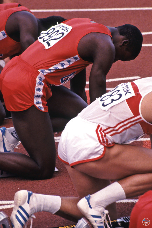 Carl Lewis, Helsinki 1983 #champion #red #field #athletics #photography #track #vintage #and #sport #100m