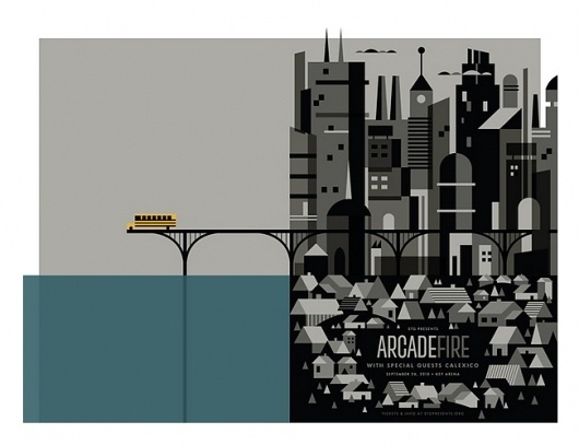 Arcade Fire concert poster by Invisible Creature