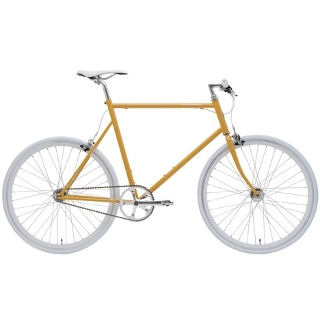 Dezeen architecture and design magazine #white #bicycle #yellow #gear #chain #bike #pedal