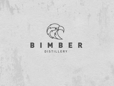 Bimber Distillery #worn #polish #branding #design #graphic #distillery #logo #typographic #brand #eagle #identity #grey #type #animal #typography