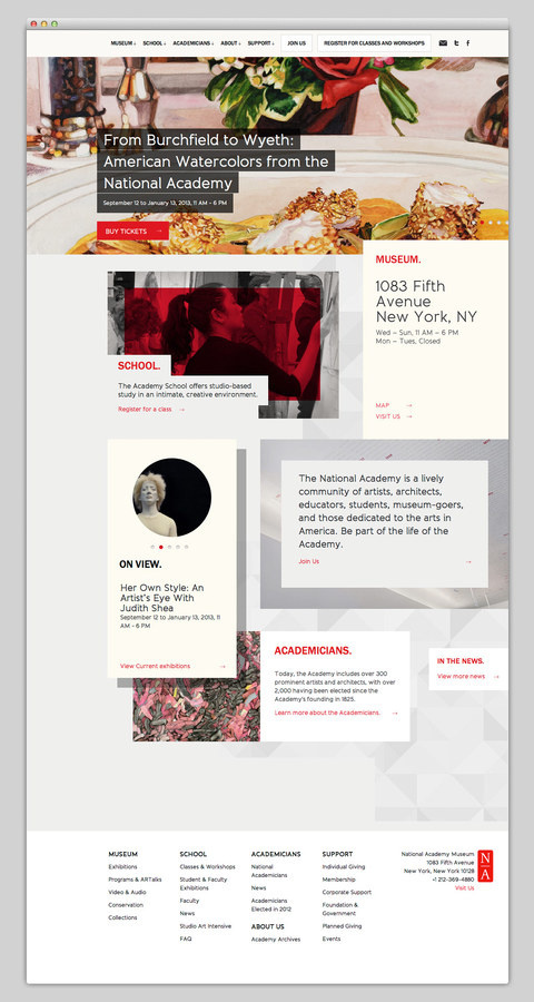 National Academy Museum #museum #design #website #grid #layout #web