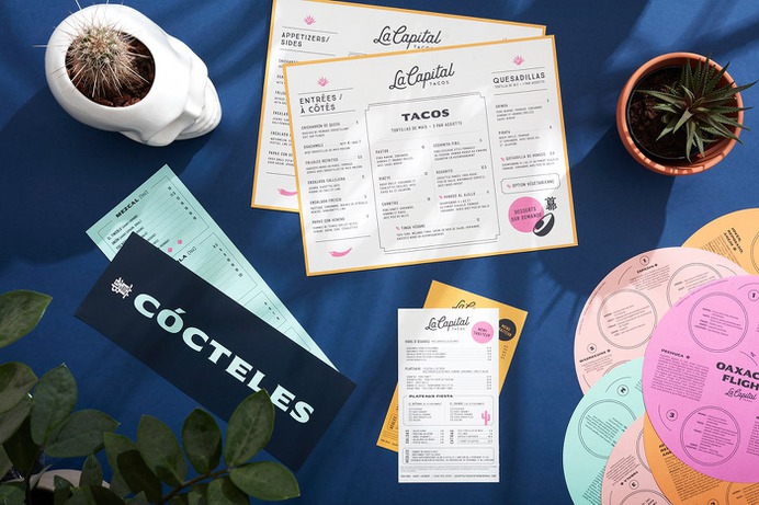 La Capital Tacos Branding - Mindsparkle Mag Beautiful branding for La Capital Tacos, by Le Billyclub in Montréal. #branding #design #identity #color #photography #graphic #design #gallery #blog #project #mindsparkle #mag #beautiful #portfolio #designer