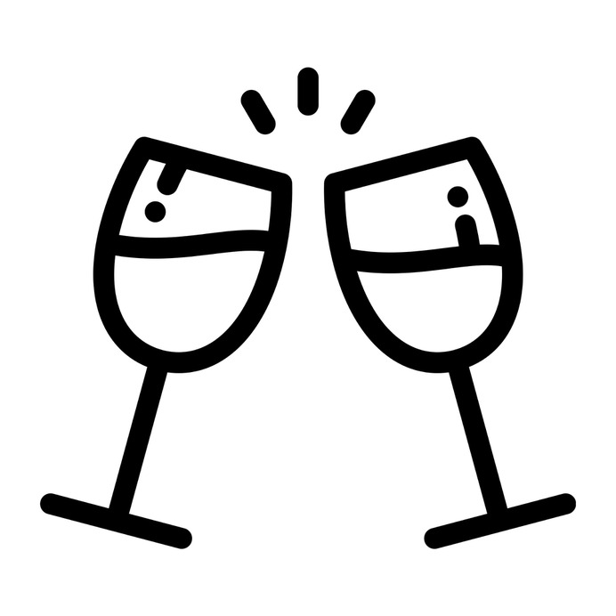See more icon inspiration related to alcohol, toast, drinks, cheers, celebration, glasses, food and restaurant, alcoholic, birthday and party and signs on Flaticon.