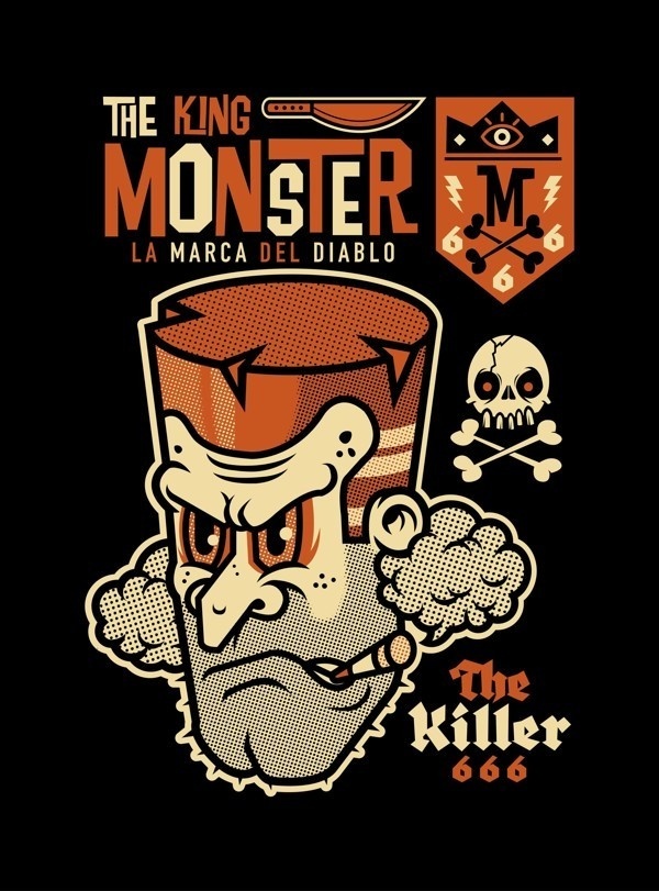 THE KING MONSTER 666 on Behance #vector #devil #illustration #monster #666 #killer