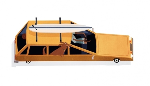 Dogs & Cars — NEW : EMMANUELLE WALKER #eman #illustration #car #dog