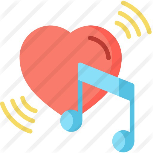 See more icon inspiration related to love and romance, music and multimedia, loving, lover, music notes, like, heart and music on Flaticon.