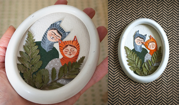 #frame #oval #picture #cat