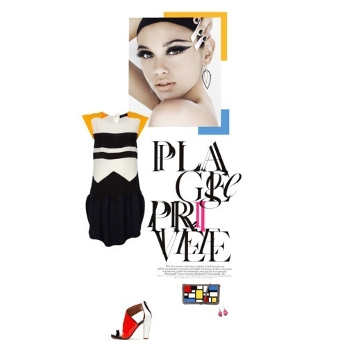 busy blocks, a mondrian inspire #collage creation by chen on #polyvore #fashion #art #colorblock