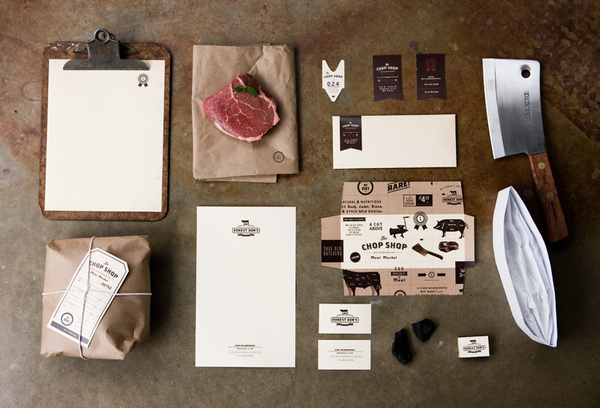 Chop Shop #butcher #logos #branding #brown #paper