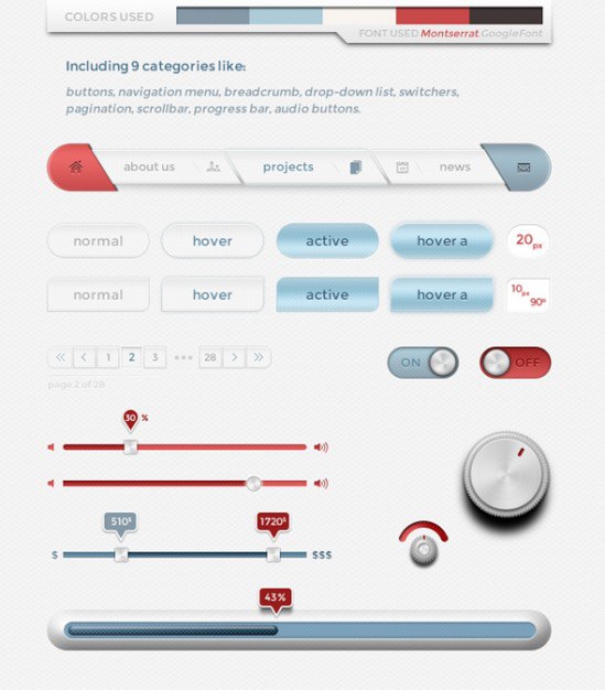 Simple user interface kit psd material Free Psd. See more inspiration related to Bar, Ui, User, Buttons, Psd, Simple, Progress bar, Material, Progress, Interface, Ui kit, User interface, Down, Kit, Knob, Vertical, Scrollbar, Pagination and Sliders on Freepik.