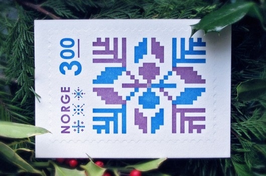Gavin Potenza — Norge Stamp #stamp #potenza #design #letterpress #graphic #gavin